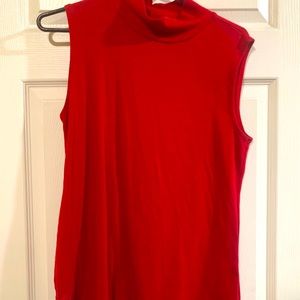 Red turtleneck tank top